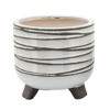 Maggift Planters Ceramic Footed Planter with Outdoor and Indoor, Decorative Plant Pots for Living Room, Garden, Balcony, Home Decor, White12"*12"*12" - 3 of 4