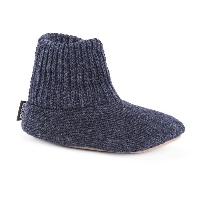 KingSize Men's Wide Width High Pile Fleece lined sock slipper - Big - L,  Navy Blue