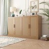 36"x62"x16" Wood Grain Buffet Cabinet, Storage Organizer with Adjustable Shelves and Rattan Doors for Kitchen Bedroom Living/Dinning Room - 3 of 4