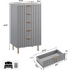 5-Drawer Dresser, 48" Wooden Chest with Deep Storage Drawers & Wide Fluted Top for Bedroom, Living Room, Hallway & Kids Room - 2 of 4