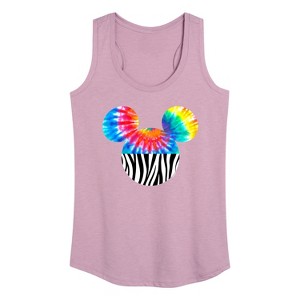 Women's - Disney - Tie Dye Zebra Fill Graphic Racerback Tank - 1 of 4