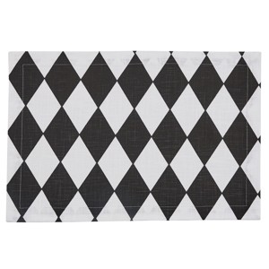 Split P Black & White Harlequin Placemat Set of 4 - 1 of 3