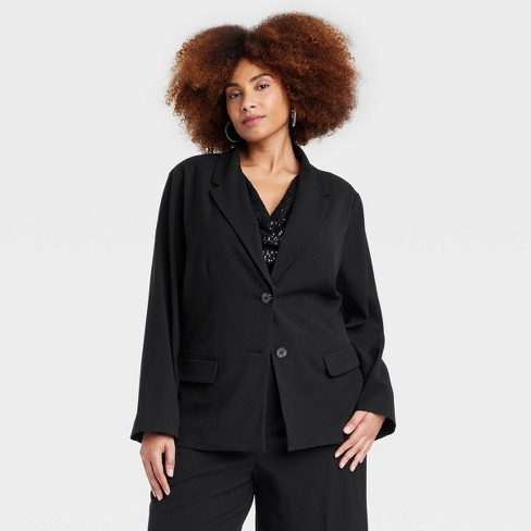 Stretchy black blazer sale