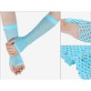 INSPIRE CHIC Women's Long Elastic Mesh Rhinestone Cosplay Net Half Finger Sleeves Gloves for Female Dance Party 1Pair - 3 of 4
