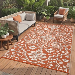 Outdoor Reversible Patio Rug, Large Plastic Straw Camping Mat for RV, Picnic, Beach, Deck & Pool - 1 of 4