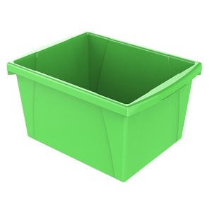 Storex Small Classroom Storage Bin, Green (Pack of 6) - 1 of 1