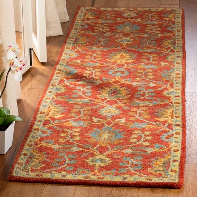 Heritage Red Wool Hand-Tufted Runner Rug 2'3" x 8'