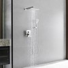 Luxurious Single Handle 2-Spray 11.53 in. Wall Mount Rectangle Shower Head with Hand Shower Faucet - image 3 of 4