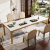 Gulches Modern Industrial Series Contemporary Industrial Black Rustic Wood Grain Premium MDF 78 in Heavy-Duty Metal Frame Base Dining Table Seats 6-8 - 2 of 4