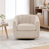 Airsurfer Modern Chenille Cushioned Metal Base 360° Swivel Chair, Upholstered Barrel Chair, 32.28" Wide - 2 of 4