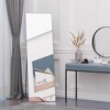 Okak 63.5*19.75IN Aluminum Full Body Mirror with Metal Stand, Wall Mirror with Hanging Holes, Floor Mirror for Clothing Store, Dressing Room, Black - 2 of 4