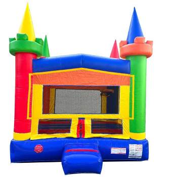 Pogo Bounce House Crossover Kids Inflatable Bounce House with Blower, Rainbow Modular
