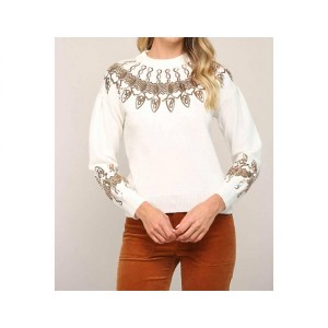Women's Spangle Detail Holiday Sweater - Fate - 1 of 4