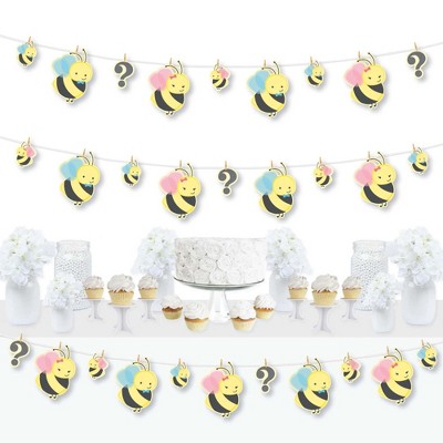 Big Dot of Happiness What Will it Bee - Gender Reveal DIY Decorations - Clothespin Garland Banner - 44 Pieces