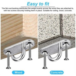LunaLulinlk 6pcs Ceiling Hooks 304 Stainless Steel Pad Anchor Heavy Duty Ceiling Light Hook M5 Wall Mount Ceiling Plant Hangers with Screws - 1 of 4