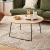 TiramisuBest Modern Round Coffee Table, American Minimalist Style with Acacia Wood & Metal for Home & Apartment - 2 of 4