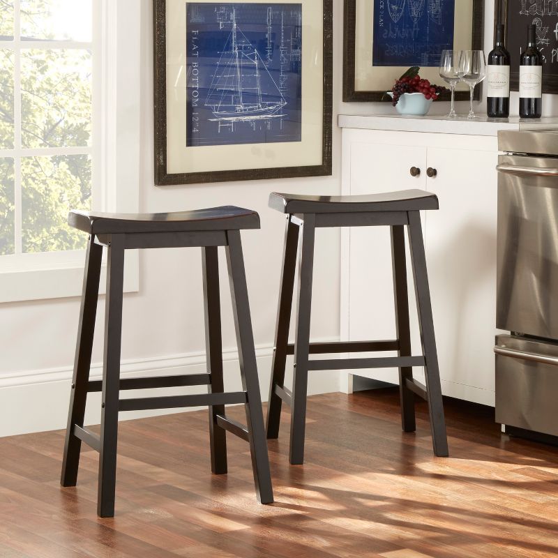 Set of 2 29" Watkins Saddle Seat Backless Counter Height Barstools - Inspire Q, 3 of 9