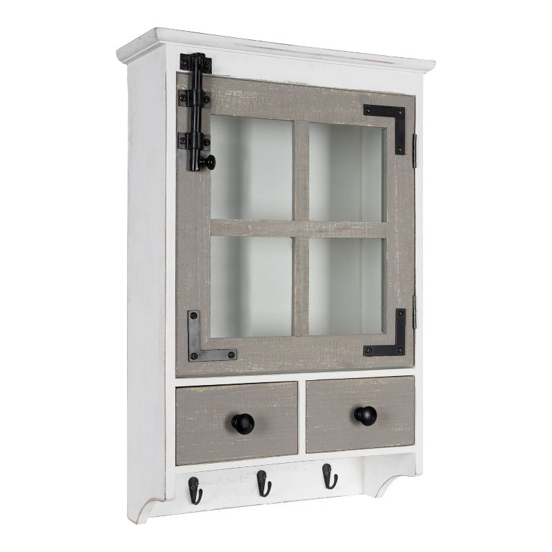 Hutchins Decorative Farmhouse Wood Wall Cabinet White/Gray - Kate &#38; Laurel All Things Decor, 3 of 8