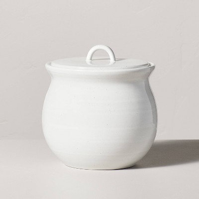 White Ceramic Modern Canister - Magnolia