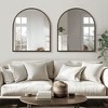 PexFix Classic Carved Arch Wood Frame with Rattan Bottom Wall Mirror - 2 of 4