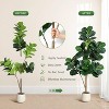 Artificial Fiddle Leaf Fig Tree in White Pot, Realistic 77-Leaves Faux Ficus Lyrata with Weighted Planter - 4 of 4