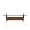 NicBex Modern 38.6" Rectangle Coffee Table with Glass Top, Open Storage Shelf and Iron Frame for Living Room - image 3 of 4