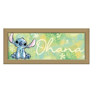 Silver Buffalo Disney Lilo & Stitch "Ohana" 12 x 5 Inch Framed MDF Wall Art - 1 of 4