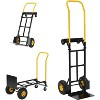 2-In-1 Hand Truck & Platform Cart | Non-Marking Wheels + 3-Height Adjustable Handle for Industrial/Logistics/Luggage - 4 of 4