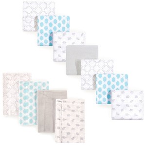 Luvable Friends Unisex Baby Cotton Flannel Burp Cloths and Receiving Blankets, 11-Piece, Elephant, One Size - 1 of 1