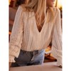 Coolmee Women's Long Sleeve Tops Eyelet Lace V Neck Blouse Casual Loose Fashion Shirts - 3 of 4