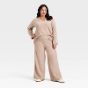 Women's High-Rise Wide Leg Pants - Ava & Viv™ Taupe - 3 of 3