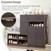 MAYEERTY 2-in-1 Shoe Storage Bench & Cabinet, Padded Seat Adjustable Shelves Multi-functional Organizer, Grey - 3 of 4