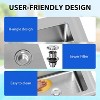 Stainless Steel Utility Sink, Single Bowl Kitchen Sink with Cold and Hot Water Pipe & Shelf, Stainless Steel Sink for Laundry Room Bathroom Farmhouse - 3 of 4