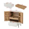 Gulches White & Brown Bar Cabinet with Wine Racks and Stemware Holder - 4 of 4