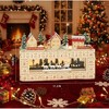 NAYSAYE Christmas Advent Calendar, Wooden 24 Drawers Lighted Village Scene for Table Mantel Reusable Countdown Holiday Gift, Beige, 17.3"*2.8"*10.8" - 2 of 4