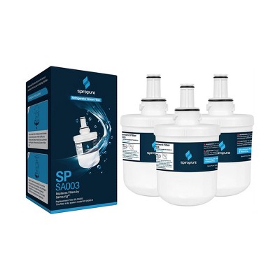 SpiroPure SP-SA003-3PK NSF Certified Lead and Chlorine Free Refrigerator Water Filter Replacement Part Compatible with Samsung DA29-00003G, 3 Pack