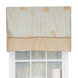RLF Home Aquarelles Window Treatment Banded Premium Quality Valance 3" Rod Pocket 50" x 16" Aqua Mist - 1 of 4