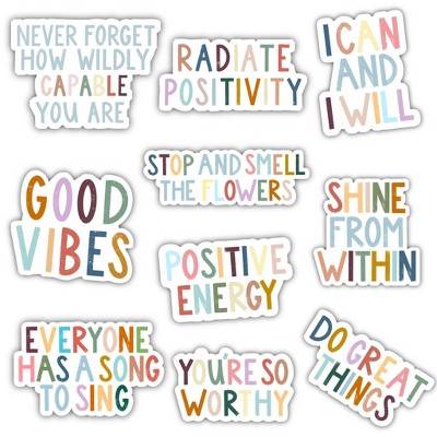 Big Moods Positive Vibes Clear Sticker Pack 10pc : Target