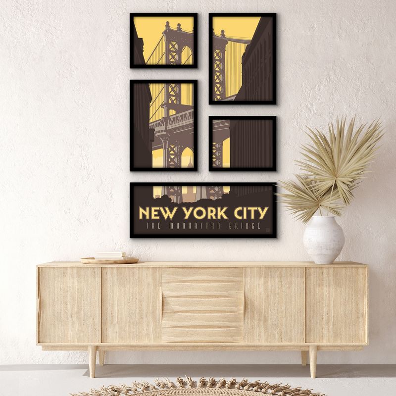 Americanflat New York City Of Dreams 5 Piece Grid Wall Art Room Decor Set - Vintage landscape Modern Home Decor Wall Prints, 2 of 6