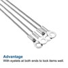 Unique Bargains Stainless Steel Lanyard Cable Eyelets Ended Security Wire Rope Silver 6 Pcs - 4 of 4