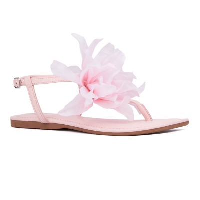 New York & Company Big Flower Women's T-Strap Sandal
