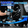 LDHTHOPI 21V Cordless Impact Wrench Blue Brushless Motor 1/2 Inch 740FT-LBS 3500RPM 4Ah Battery 6 Socket Set for Automotive Repair - 2 of 4