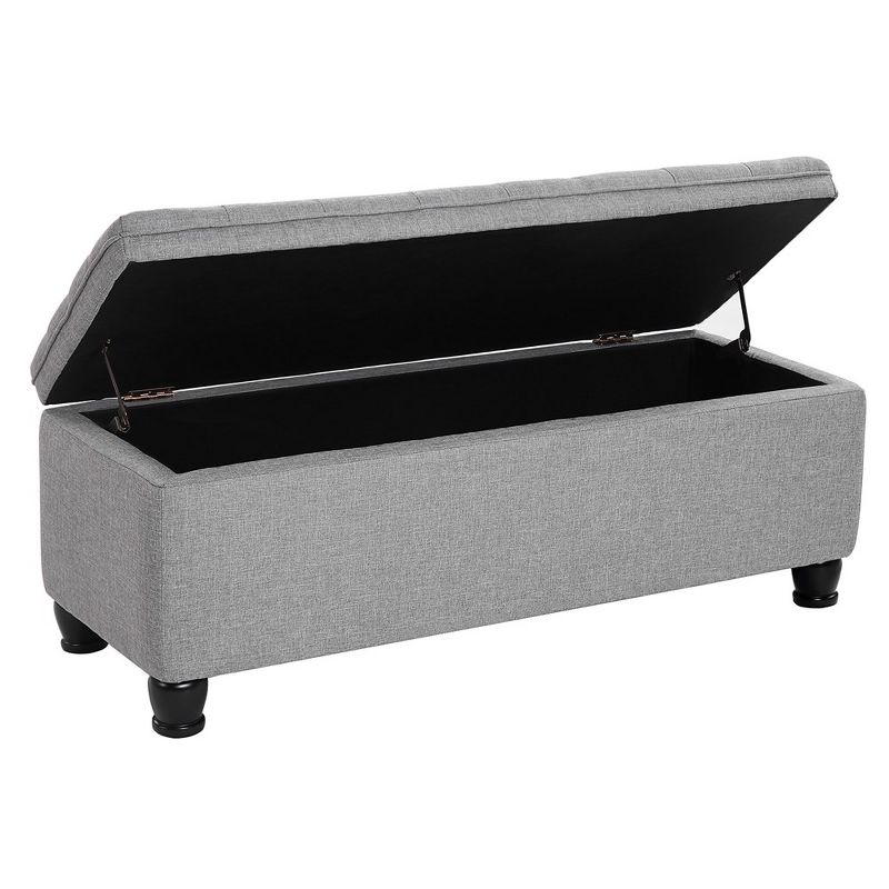 SONGMICS Storage Ottoman Bench Long Bed End Stool with Storage 330.6 lb Load Capacity Solid Wood Legs, 2 of 9