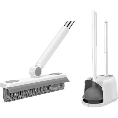 SetSail Toilet Brush and Plunger Set & Grout Cleaner Brush with Long Handle