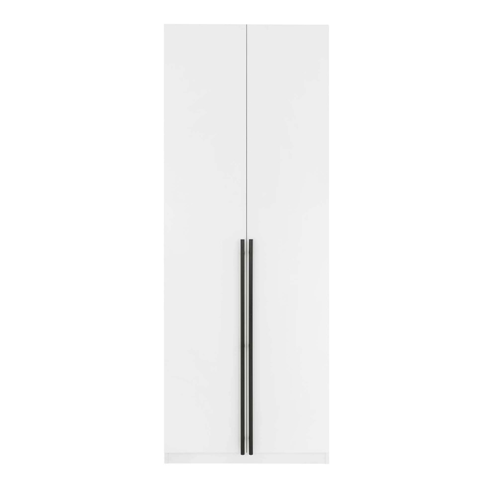 Photos - Wardrobe Manhattan Comfort Lee 2 Door  Closet White: Modern MDF Storage, Metal Hardware, Includes Anti-Tip