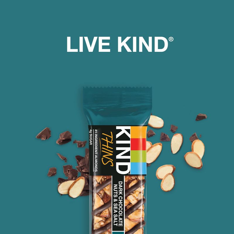 KIND Thins Dark Chocolate Nuts Sea Salt - 7.4oz/10ct, 2 of 7