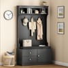 PexFix Hall Tree with Bench & Shoe Storage 6-in-1 Wider Entryway Bench with Coat Rack & Adjustable Shelf Farmhouse Hall Tree - 3 of 4