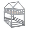 PAGED Twin Size Bunk Bed L-Shaped Pine Triple Bed Frame with 2 Storage Drawers and Guardrail for Bedroom - 3 of 4