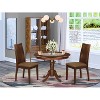 3-Piece Mahogany Finish Solid Wood Top - Round Dining Room Set - Seats 4 - 2 of 4