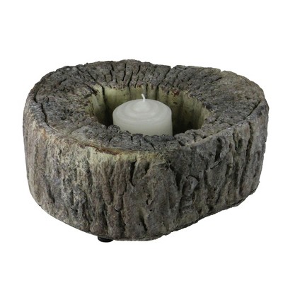 Melrose 6.75" Eye-Catching Textured and Rustic Woodland Tree Trunk Candle Holder